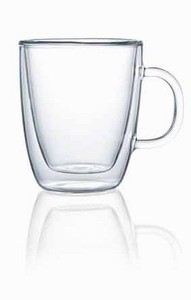 Bild von Teeglas "ENJOY" mit Henkel, doppelwandig, 360 ml

