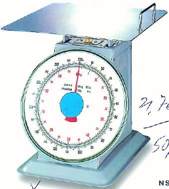 Bild von Küchenwage bis 100 kg, Skala 200 g, m.Auflageplatte
