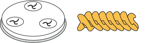 Bild von Pasta-Scheibe Ø 50 mm Fusilli für Nudelmachine PF15E