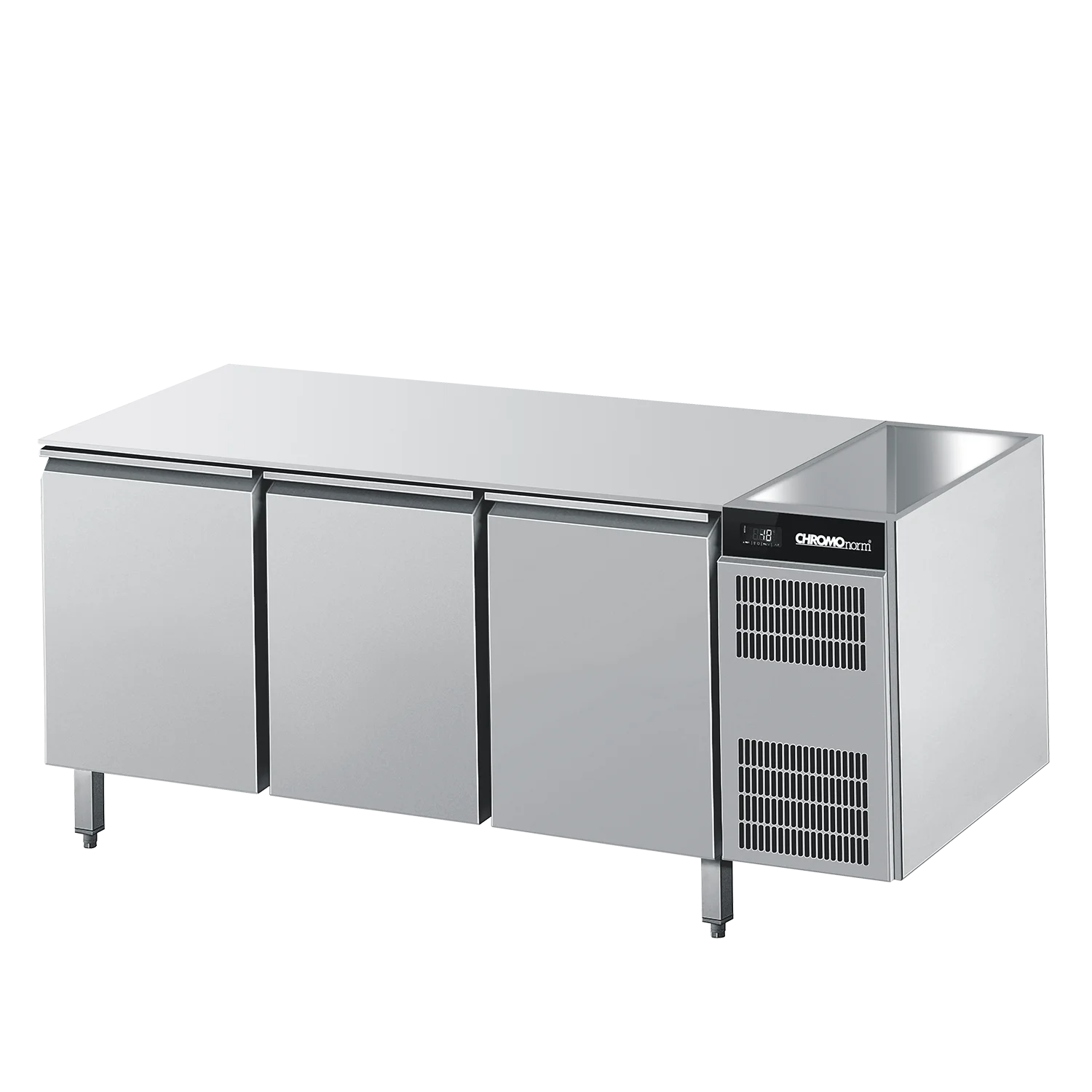 Bild von Bäckerei-Tiefkühltisch EN4060, 3 Türen ohne Tischplatte, steckerfertig - 1900x780x800 mm
