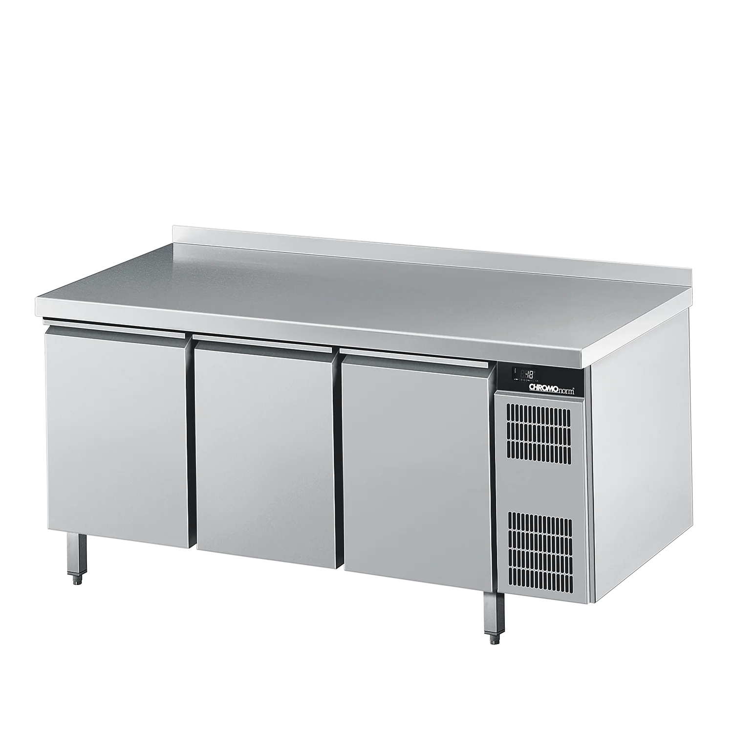 Bild von Tiefkühltisch GN 1/1, 3 Türen mit Tischplatte, Zentralkühlung - 1625x700x850 mm