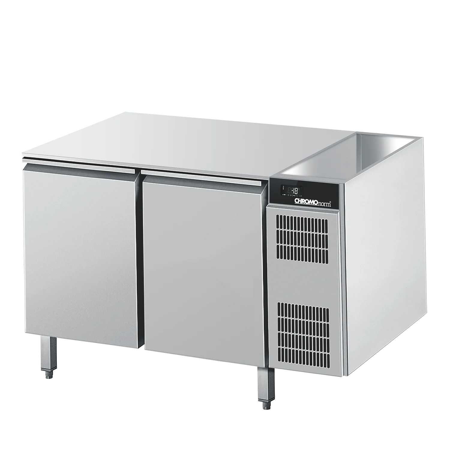 Bild von Bäckerei-Tiefkühltisch EN4060, 2 Türen ohne Tischplatte, Zentralkühlung - 1150x780x800 mm