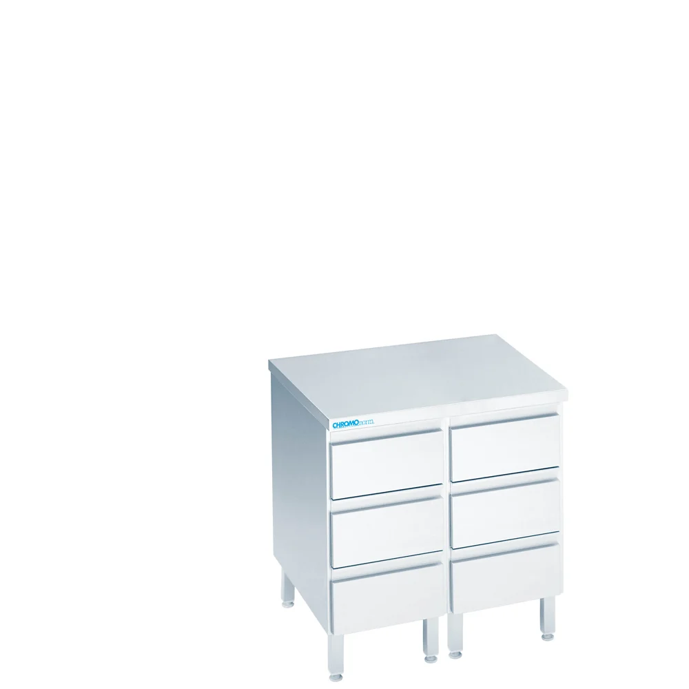 Bild von Schubladenblock mit 6 Schubladen, mit Tischplatte allseits ab - 800x600x850/900 mm