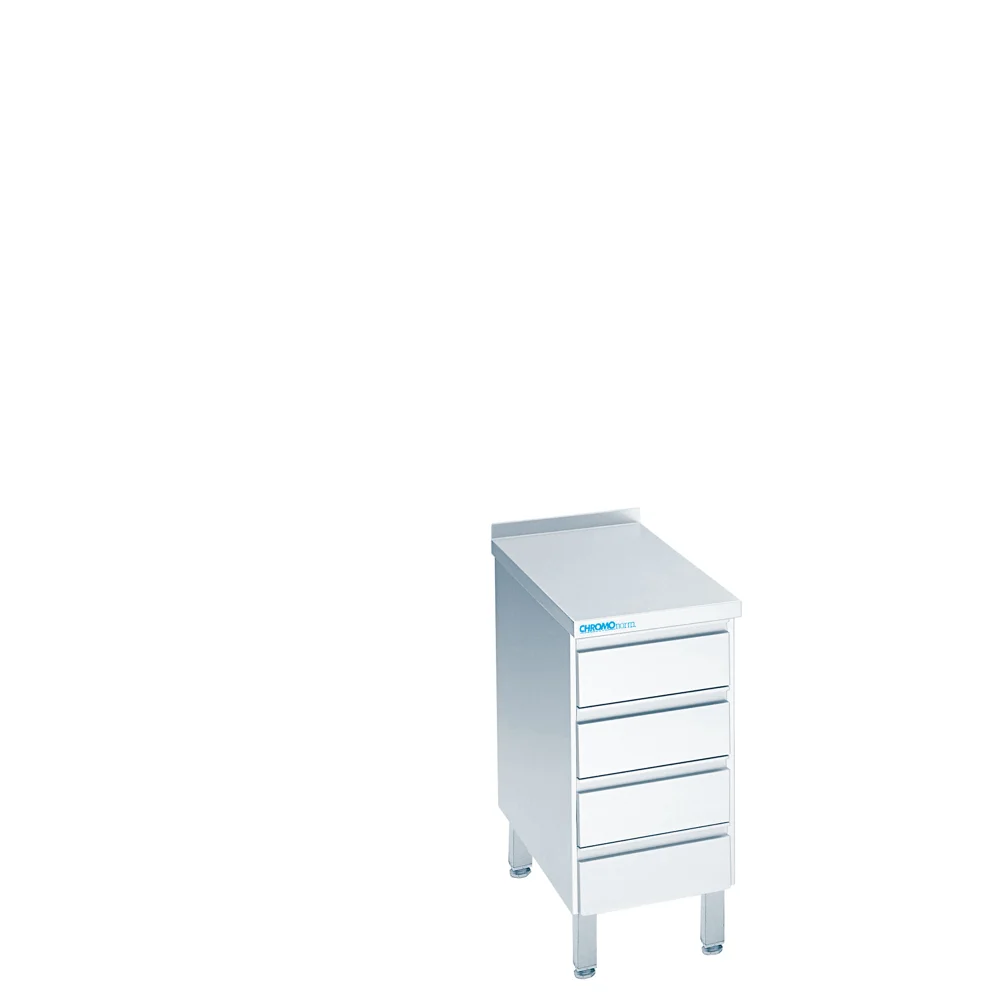 Bild von Schubladenblock mit 8 Schubladen, mit Tischplatte hinten auf - 800x600x850/900 mm