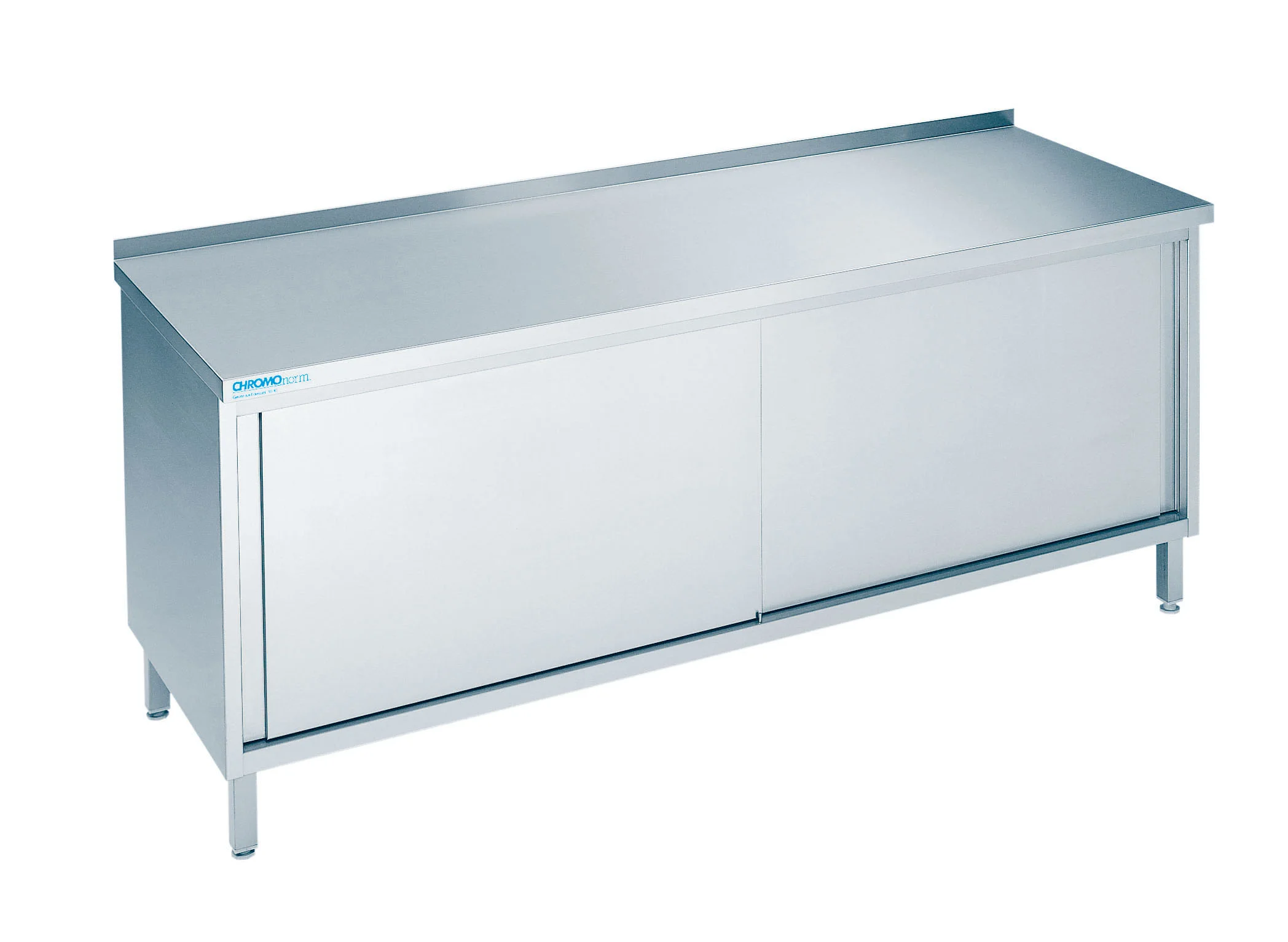 Bild von Arbeitsschrank mit Schiebetüren, mit Tischplatte hinten auf - 1700x600x850/900 mm