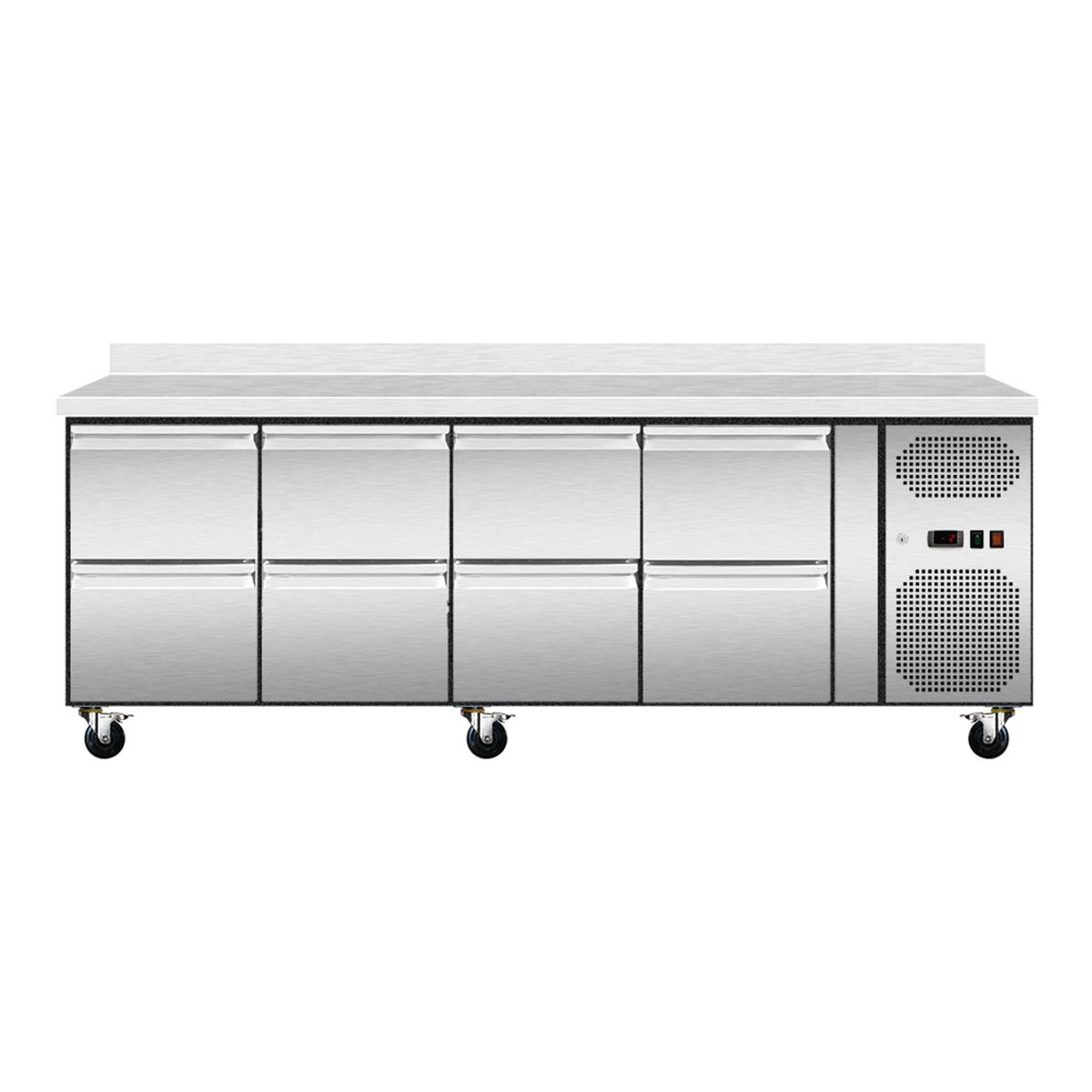 Bild von Kühltisch mit 8 Schubladen mit Aufkantung, Umluft, 223x70