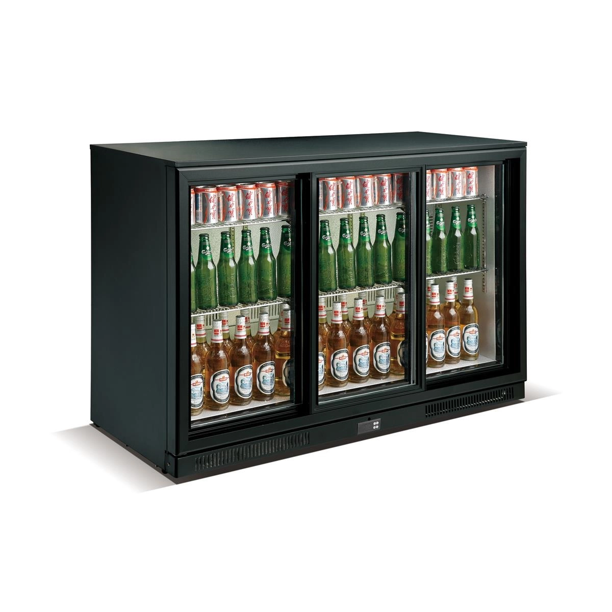 Bild von Flaschenkühlschrank 300 Liter mit 3 Flügeltüren | 1352x565x900 mm