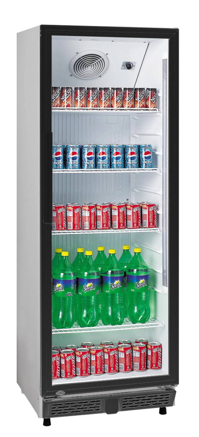 Bild von Flaschenkühlschrank 360 L  620x635x1732 mm, weiß mit schwarzem Rahmen