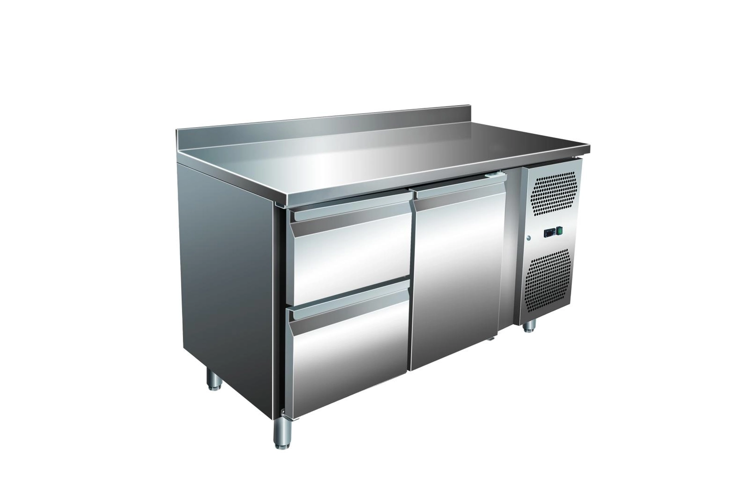Bild von VIP Kühltisch mit 1x 2 Schubladen und 1 Tür und Aufkantung  -2 bis +8°C 1.360x600x960 mm
