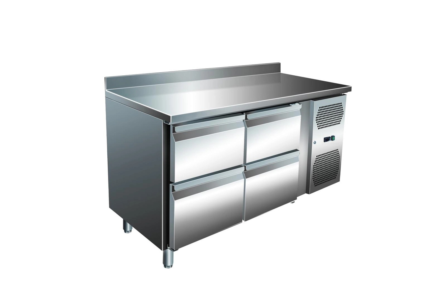 Bild von VIP Kühltisch mit 2 x 2 Schubladen und Aufkantung  -2 bis +8°C 1.360x600x960 mm