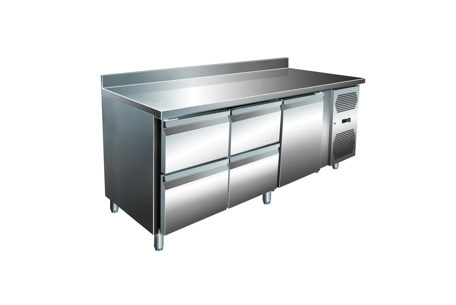 Bild von VIP Kühltisch mit 2x 2 Schubladen und 1 Tür und Aufkantung -2 bis +8°C 1.795x600x960 mm