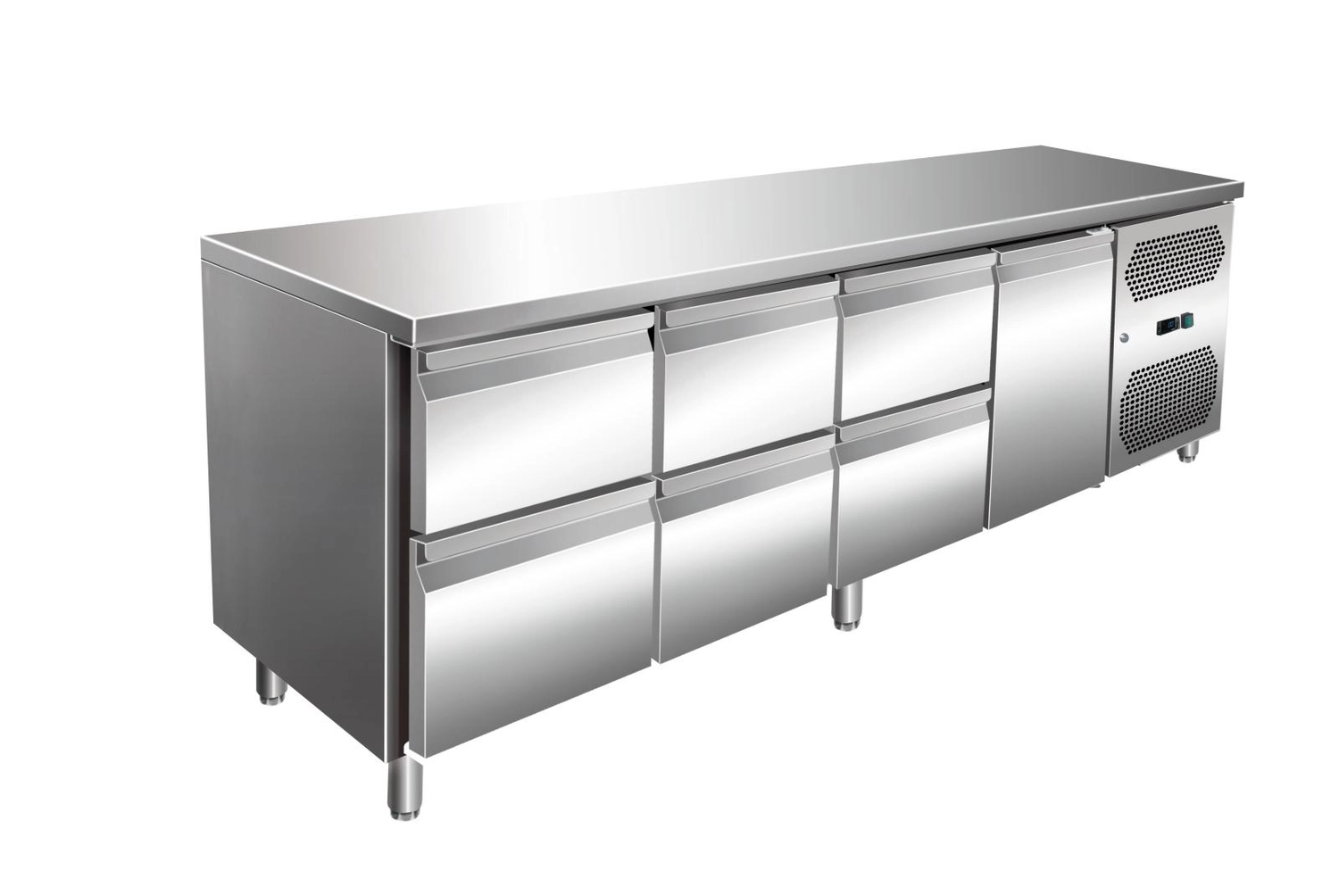 Bild von VIP Kühltisch mit 3x 2 Schubladen und 1 Tür -2 bis +8°C 2.230x600x860 mm