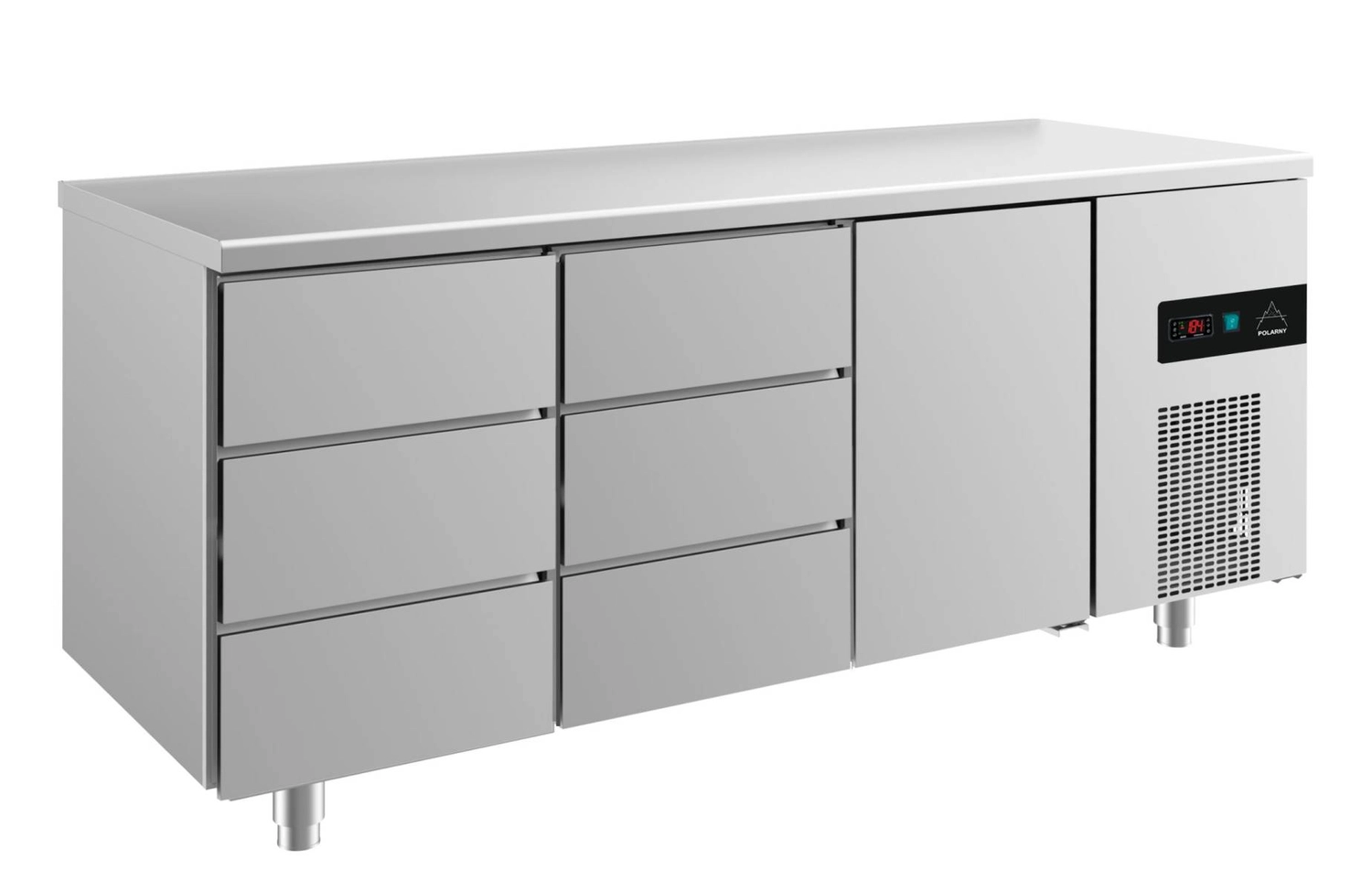 Bild von Kühltisch -2 bis +8°C 1865x700x850mm mit 1x Tür und 2x drei Schubladen