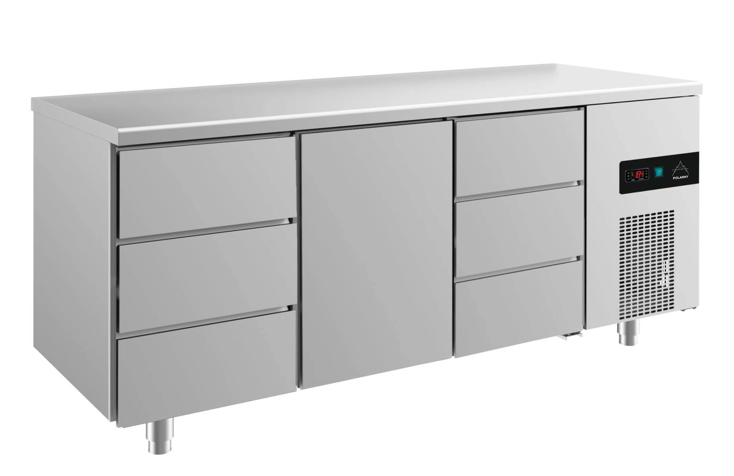 Bild von Kühltisch -2 bis +8°C 1865x700x850mm mit 1x Tür und 2x drei Schubladen
