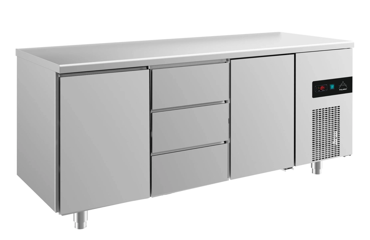 Bild von Kühltisch -2 bis +8°C 1865x700x850mm mit 2x Türen und 1x drei Schubladen
