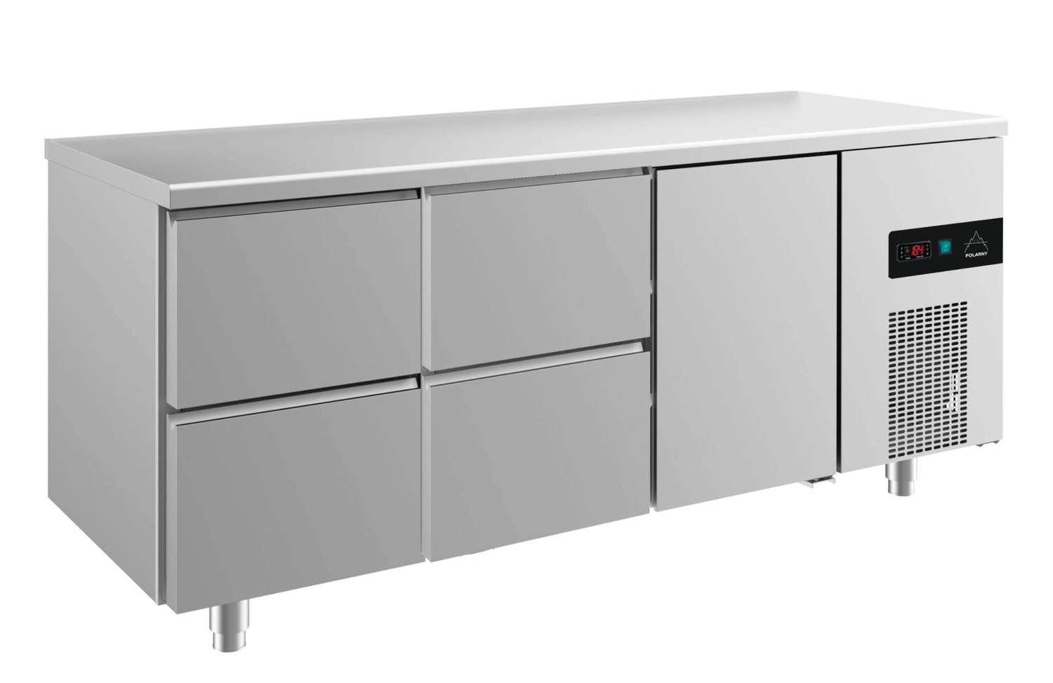 Bild von Kühltisch -2 bis +8°C 1865x700x850mm mit 1x Tür und 2x zwei Schubladen