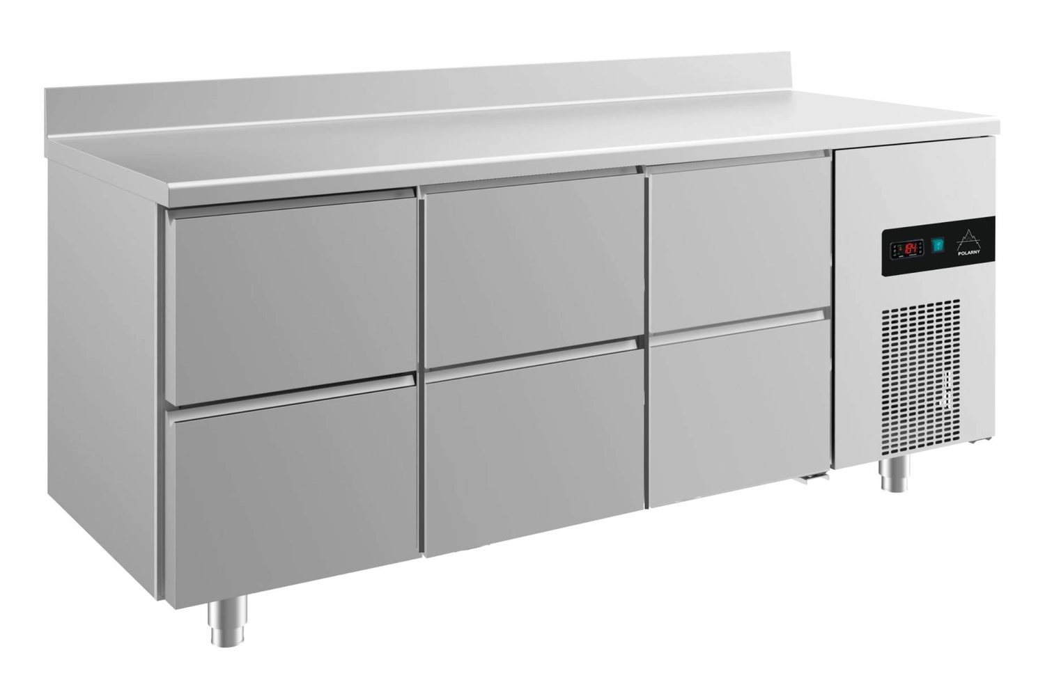 Bild von Kühltisch -2 bis +8°C 1865x700x850mm mit 3x zwei Schubladen u. Aufkantung