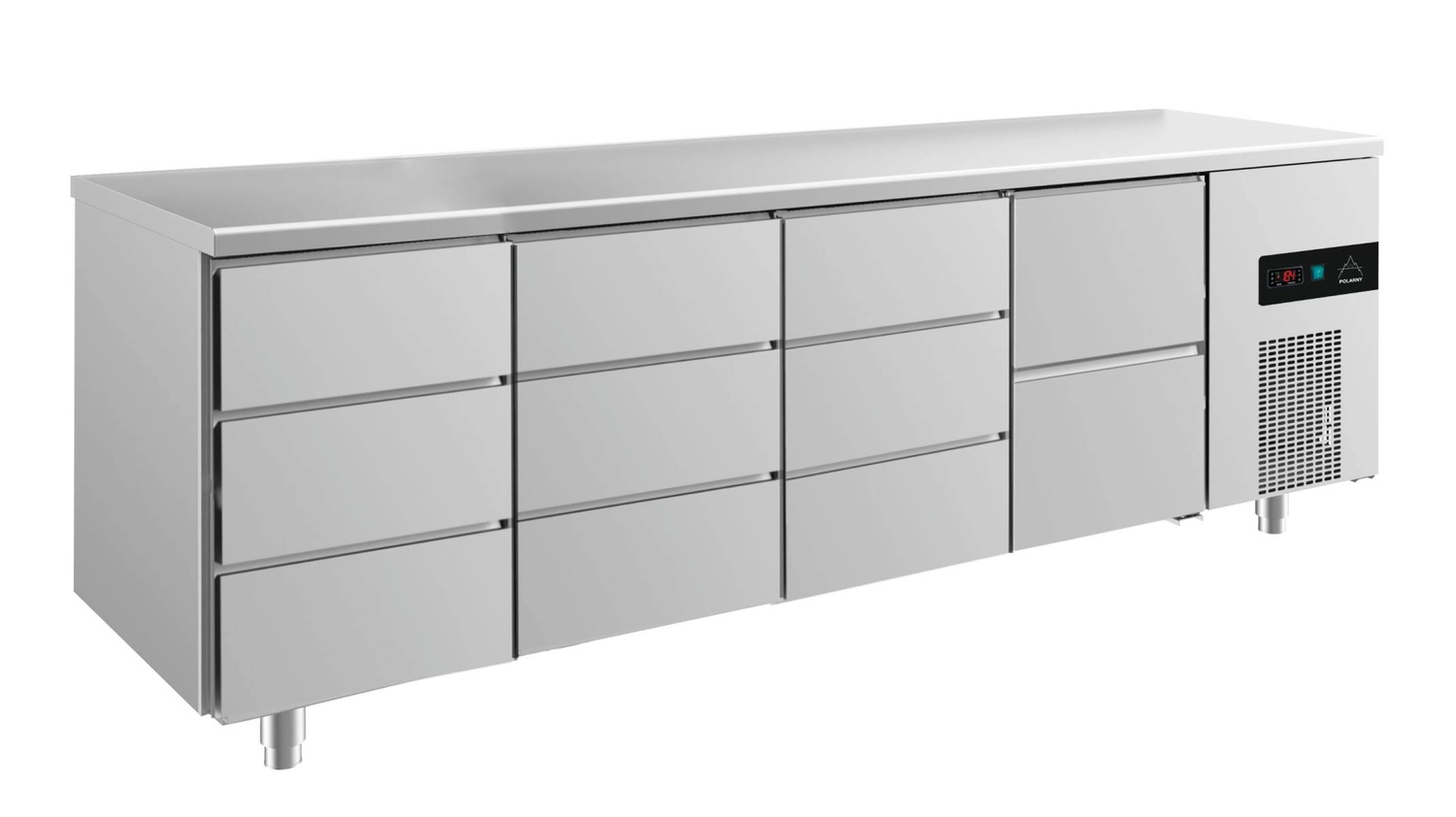 Bild von Kühltisch -2 bis +8°C 2330x700x850mm mit 1x zwei Schubladen und 3x drei Schubladen