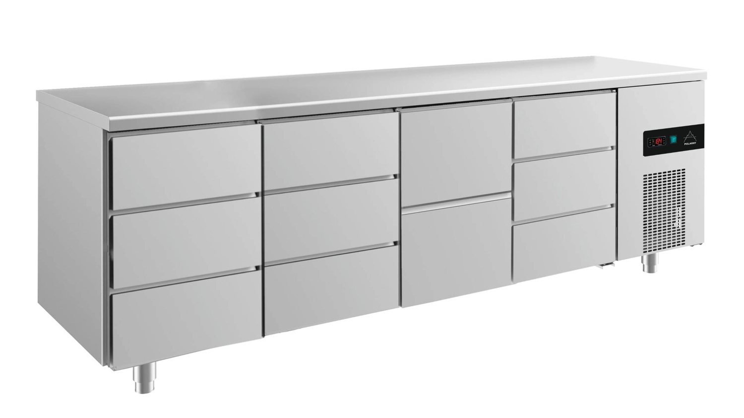 Bild von Kühltisch -2 bis +8°C 2330x700x850mm mit 1x zwei Schubladen und 3x drei Schubladen