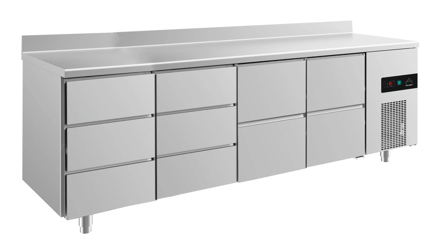 Bild von Kühltisch -2 bis +8°C 2330x700x850mm mit 2x zwei Schubladen und 2x drei Schubladen u. Aufkantung