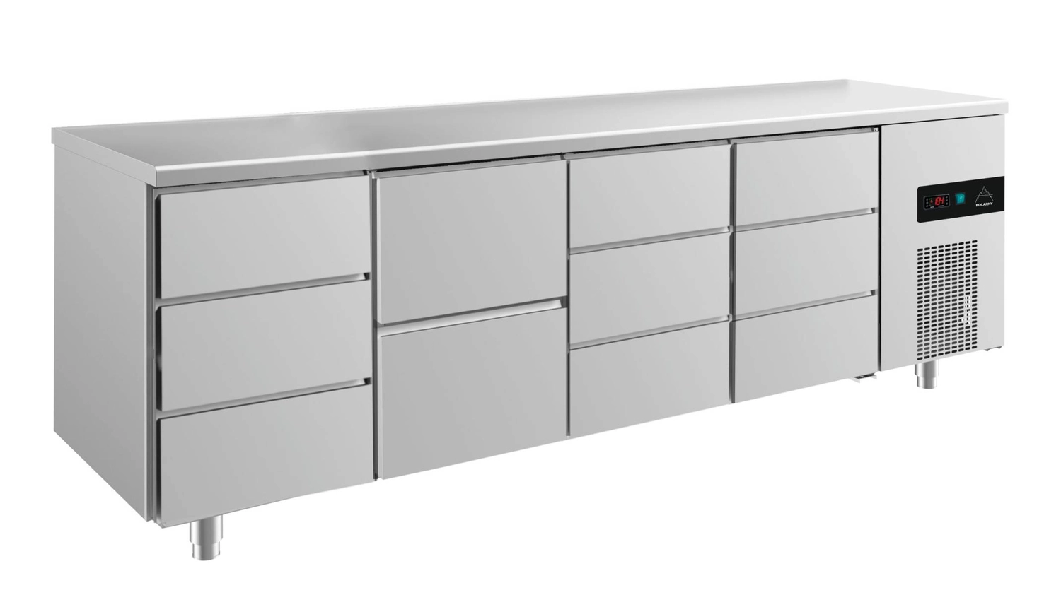 Bild von Kühltisch -2 bis +8°C 2330x700x850mm mit 1x zwei Schubladen und 3x drei Schubladen