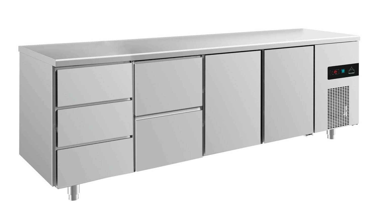 Bild von Kühltisch -2 bis +8°C 2330x700x850mm mit 2x Türen, 1x zwei Schubladen und 1x 3 Schubladen