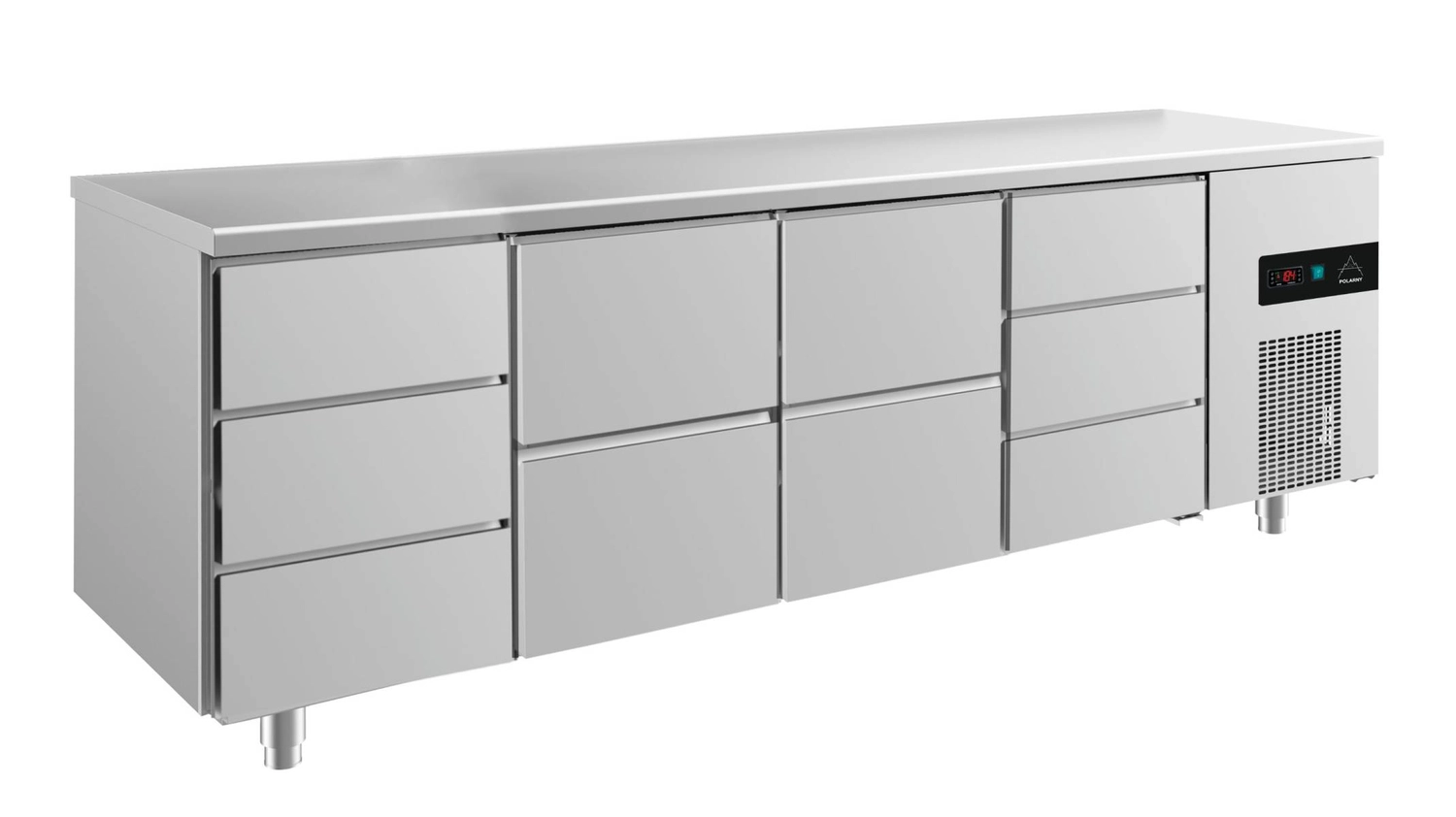 Bild von Kühltisch -2 bis +8°C 2330x700x850mm mit 2x zwei Schubladen und 2x drei Schubladen