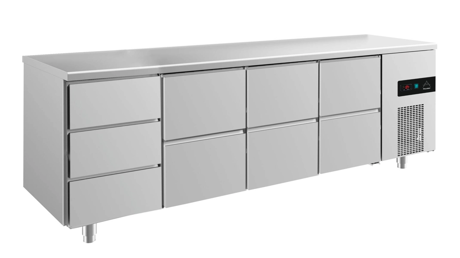 Bild von Kühltisch -2 bis +8°C 2330x700x850mm mit 3x zwei Schubladen und 1x drei Schubladen