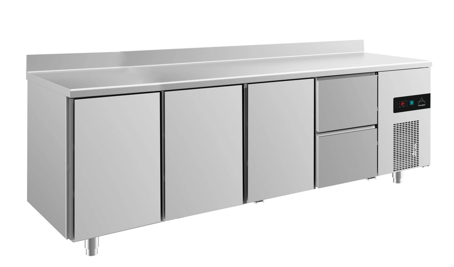 Bild von Kühltisch -2 bis +8°C 2330x700x850mm mit 3x Türen und 1x zwei Schubladen u. Aufkantung