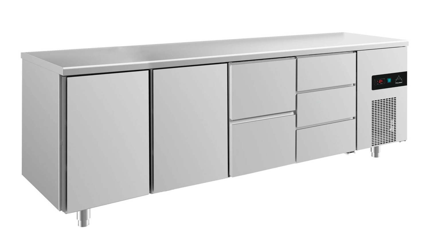 Bild von Kühltisch -2 bis +8°C 2330x700x850mm mit 2x Türen, 1x zwei Schubladen und 1x 3 Schubladen