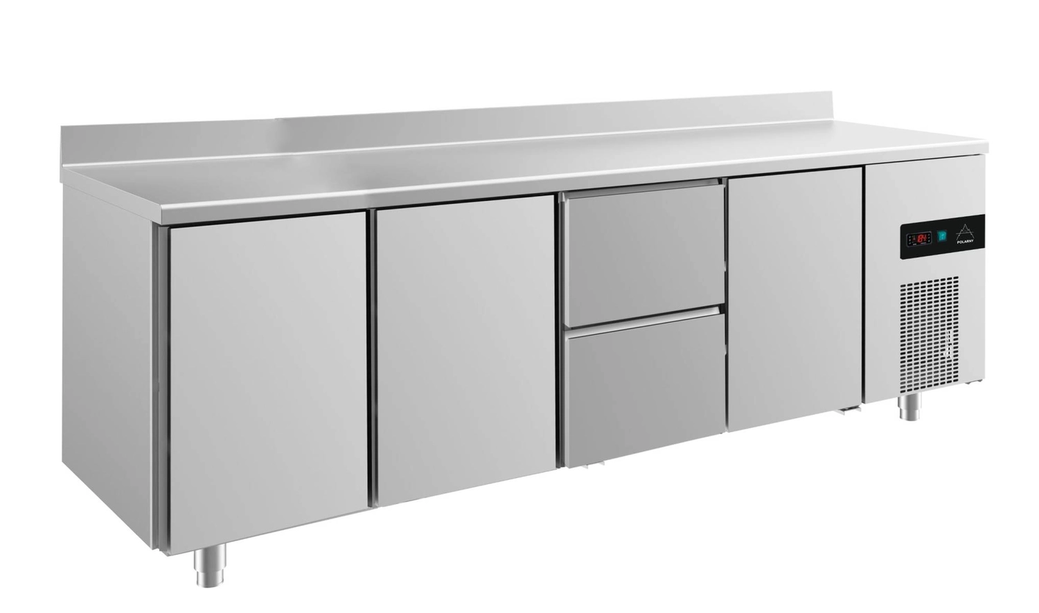 Bild von Kühltisch -2 bis +8°C 2330x700x850mm mit 3x Türen und 1x zwei Schubladen u. Aufkantung
