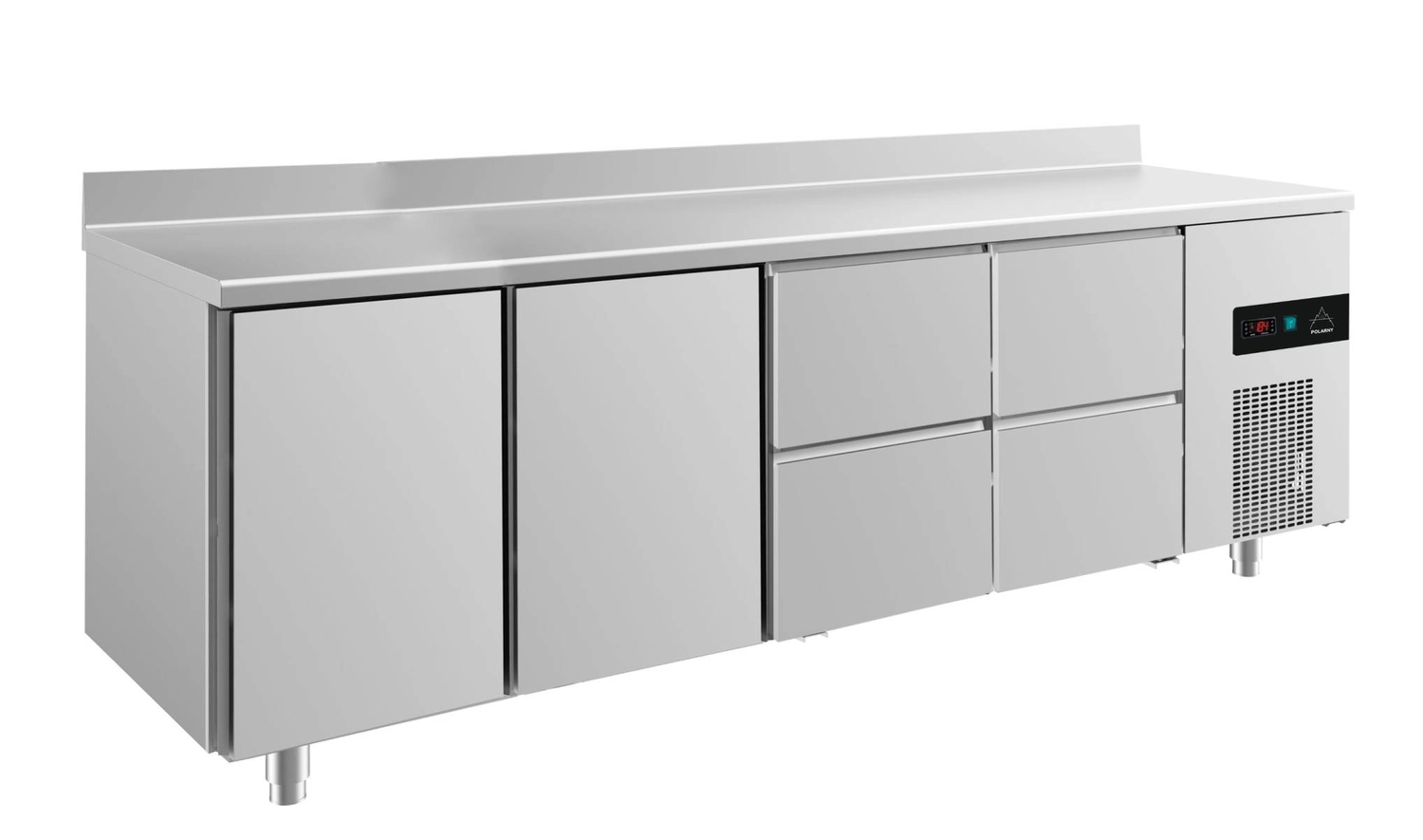 Bild von Kühltisch -2 bis +8°C 2330x700x850mm mit 2x Türen und 2x zwei Schubladen u. Aufkantung