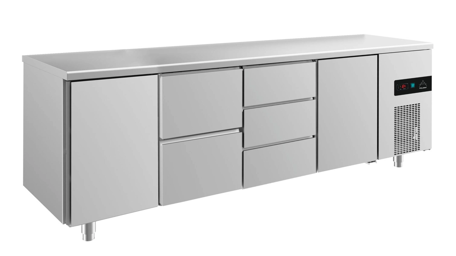 Bild von Kühltisch -2 bis +8°C 2330x700x850mm mit 2x Türen, 1x zwei Schubladen und 1x 3 Schubladen