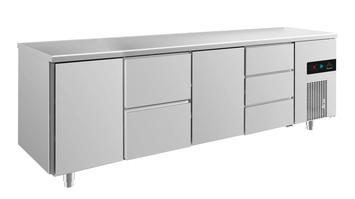 Bild von Kühltisch -2 bis +8°C 2330x700x850mm mit 2x Türen, 1x zwei Schubladen und 1x 3 Schubladen