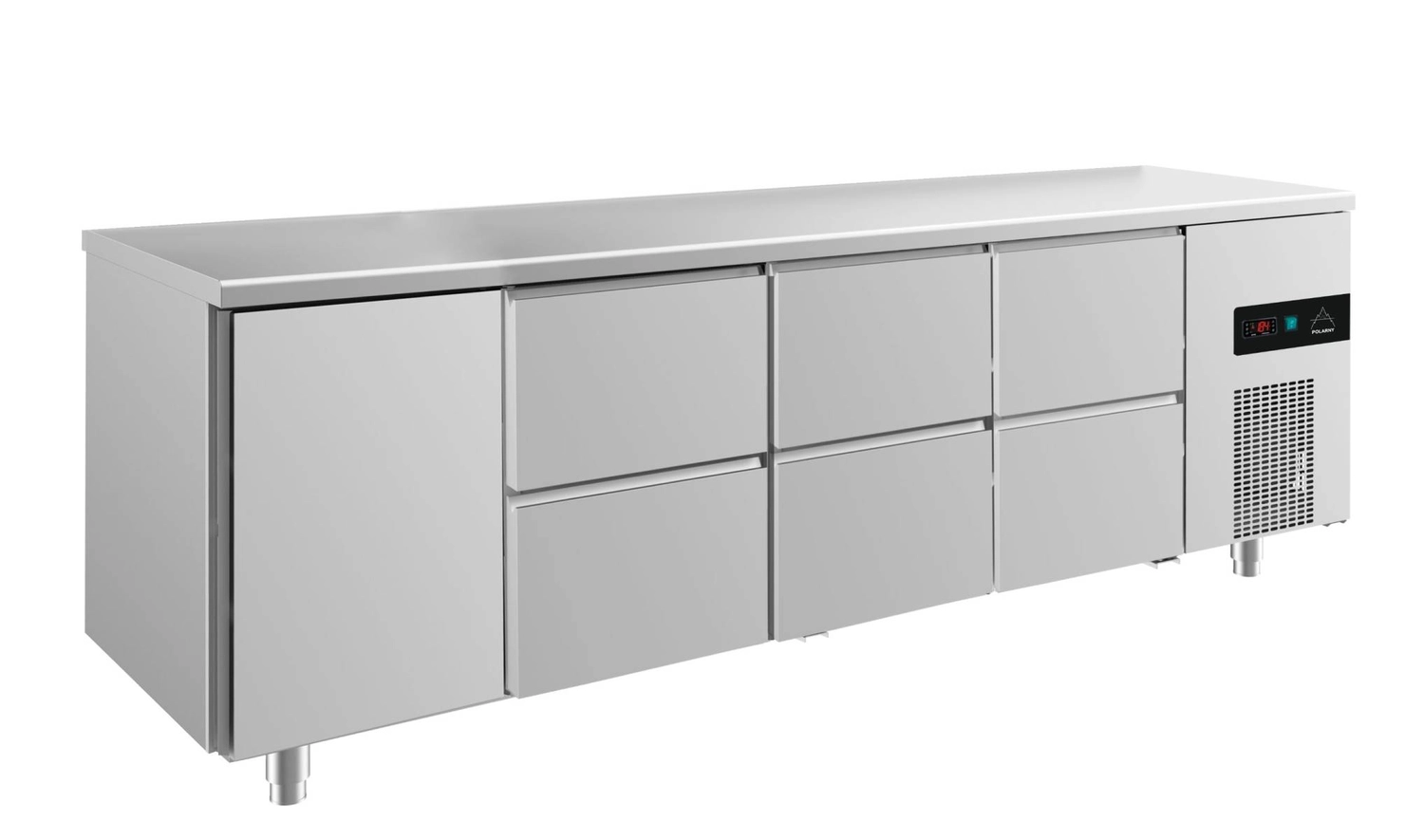 Bild von Kühltisch -2 bis +8°C 2330x700x850mm mit 1x Tür und 3x zwei Schubladen