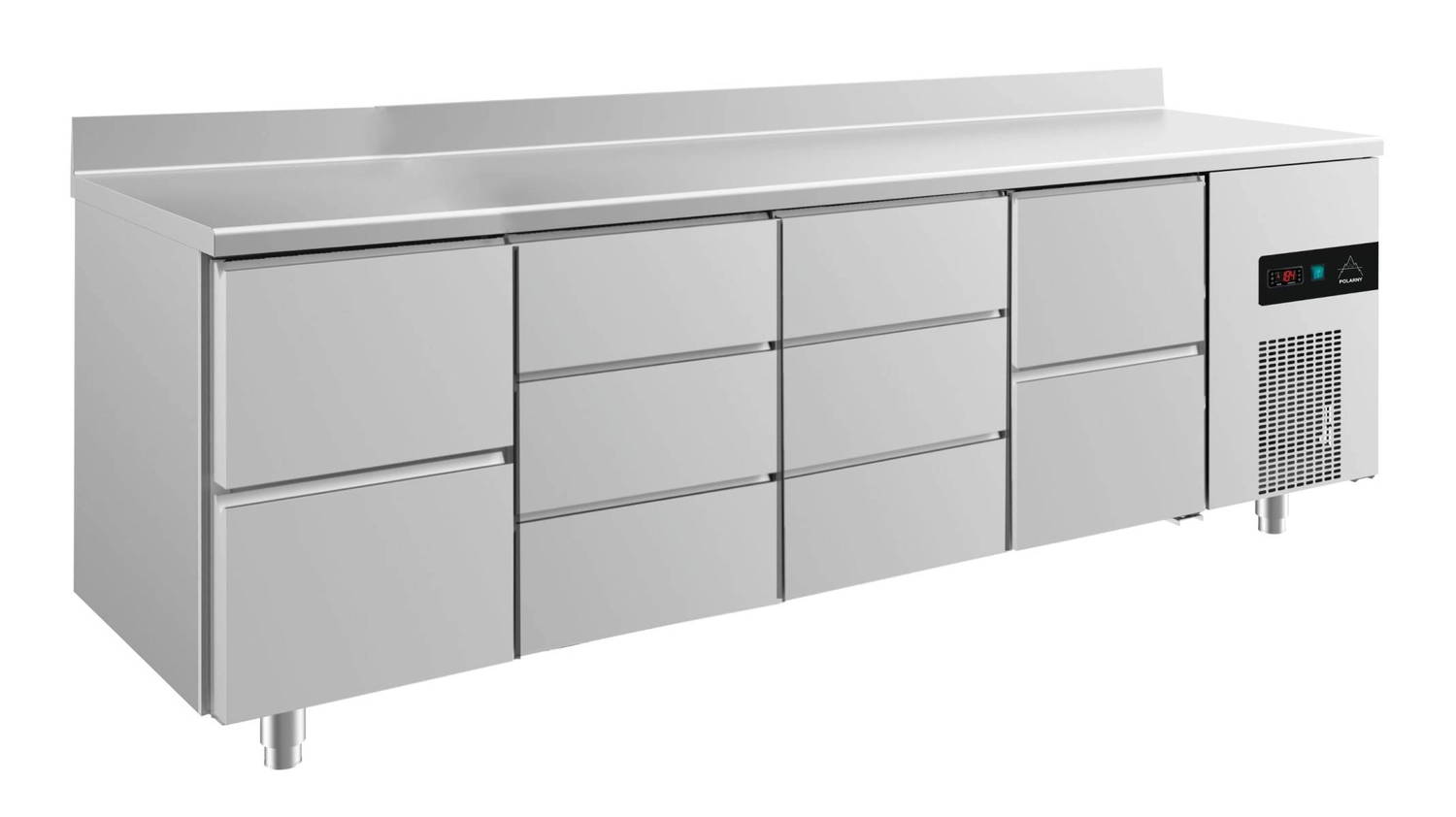 Bild von Kühltisch -2 bis +8°C 2330x700x850mm mit 2x zwei Schubladen und 2x drei Schubladen u. Aufkantung