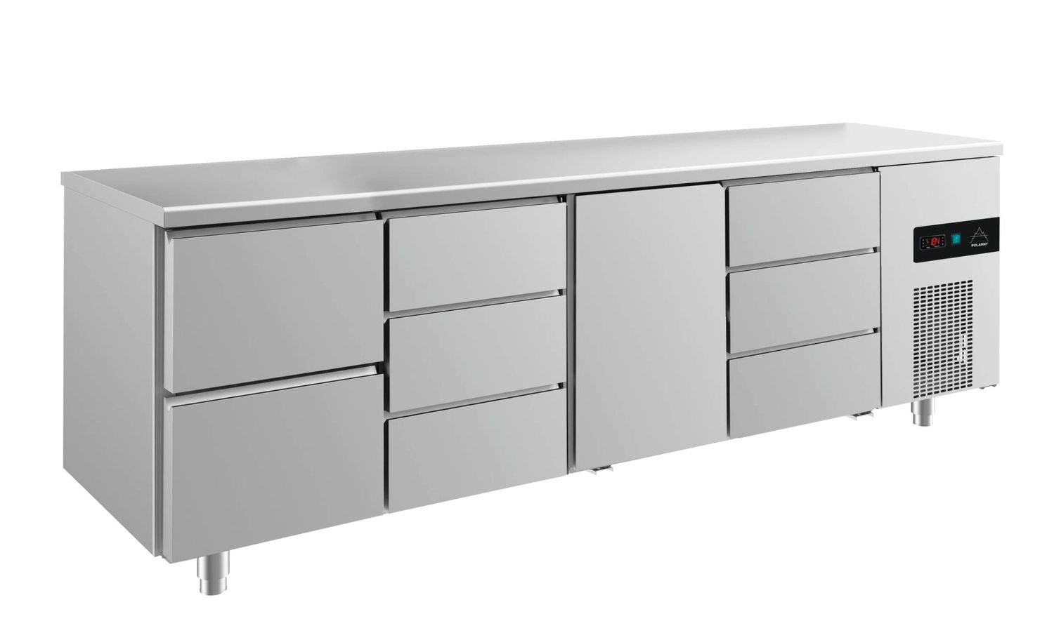 Bild von Kühltisch -2 bis +8°C 2330x700x850mm mit 1x Tür, 1x zwei Schubladen und 2x drei Schubladen