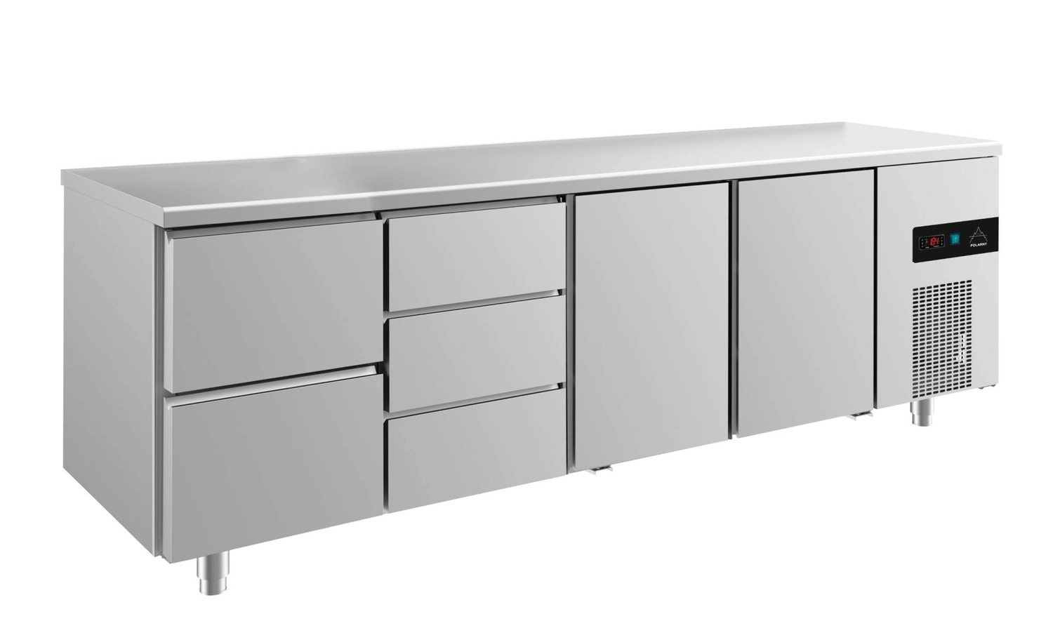 Bild von Kühltisch -2 bis +8°C 2330x700x850mm mit 2x Türen, 1x zwei Schubladen und 1x 3 Schubladen
