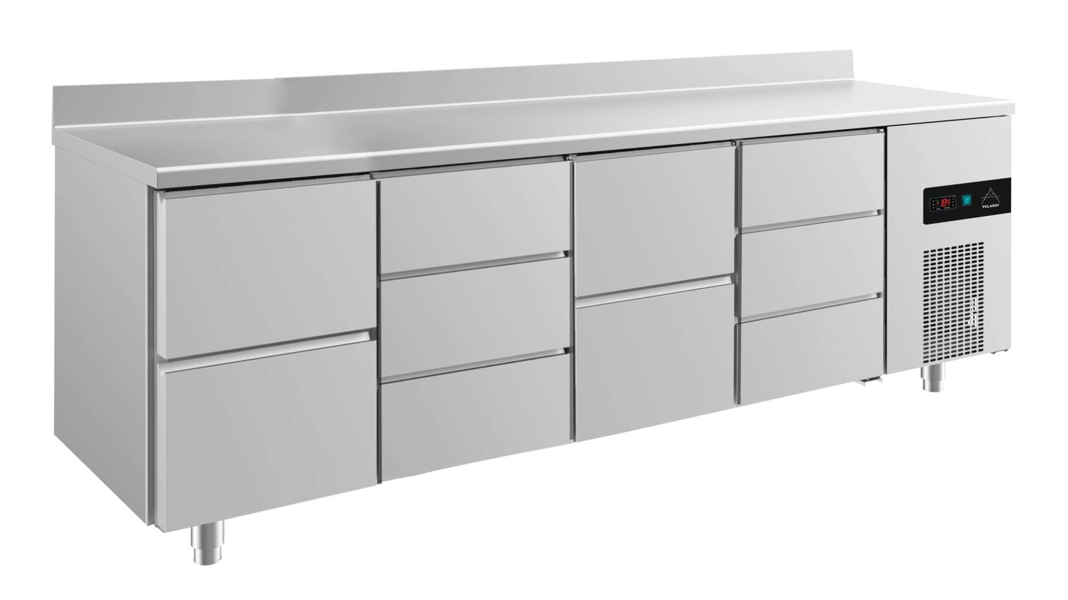 Bild von Kühltisch -2 bis +8°C 2330x700x850mm mit 2x zwei Schubladen und 2x drei Schubladen u. Aufkantung