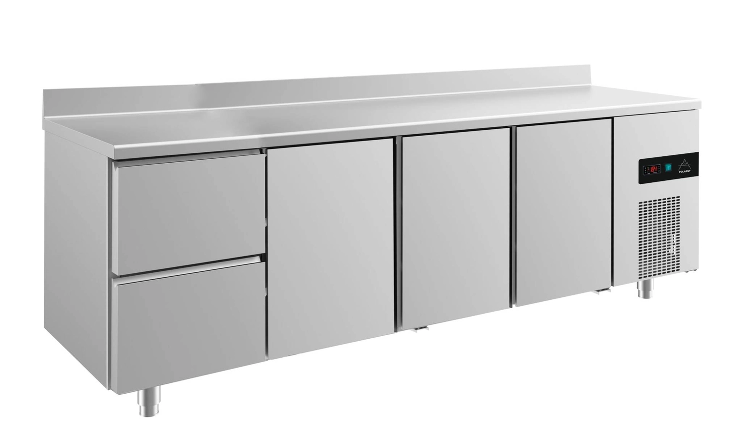 Bild von Kühltisch -2 bis +8°C 2330x700x850mm mit 3x Türen und 1x zwei Schubladen u. Aufkantung