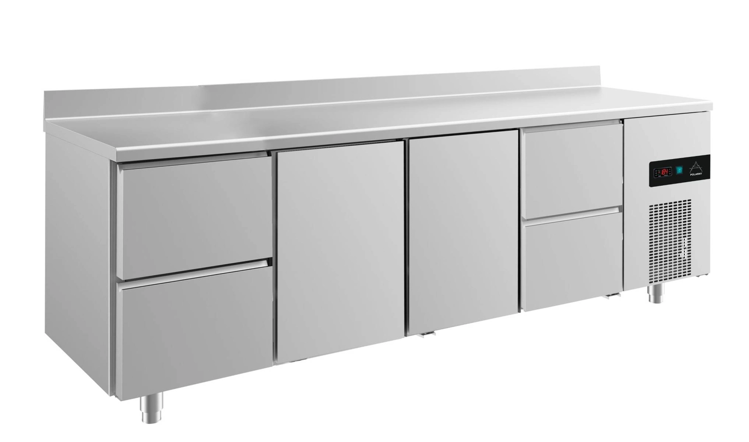 Bild von Kühltisch -2 bis +8°C 2330x700x850mm mit 2x Türen und 2x zwei Schubladen u. Aufkantung