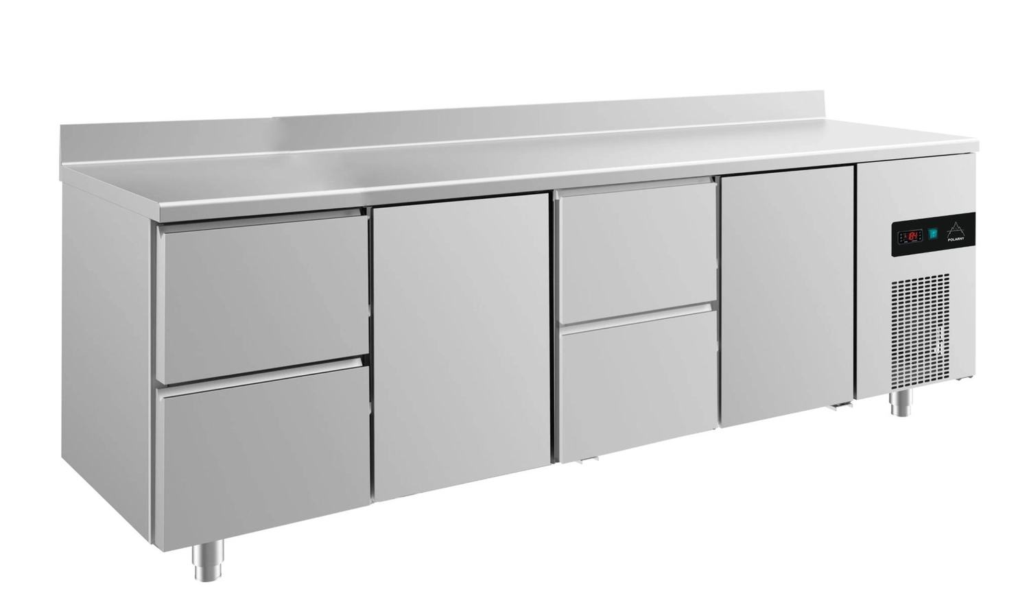 Bild von Kühltisch -2 bis +8°C 2330x700x850mm mit 2x Türen und 2x zwei Schubladen u. Aufkantung