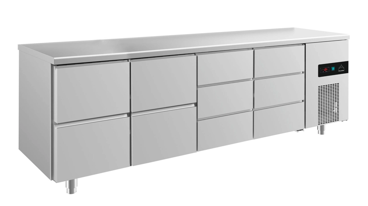Bild von Kühltisch -2 bis +8°C 2330x700x850mm mit 2x zwei Schubladen und 2x drei Schubladen