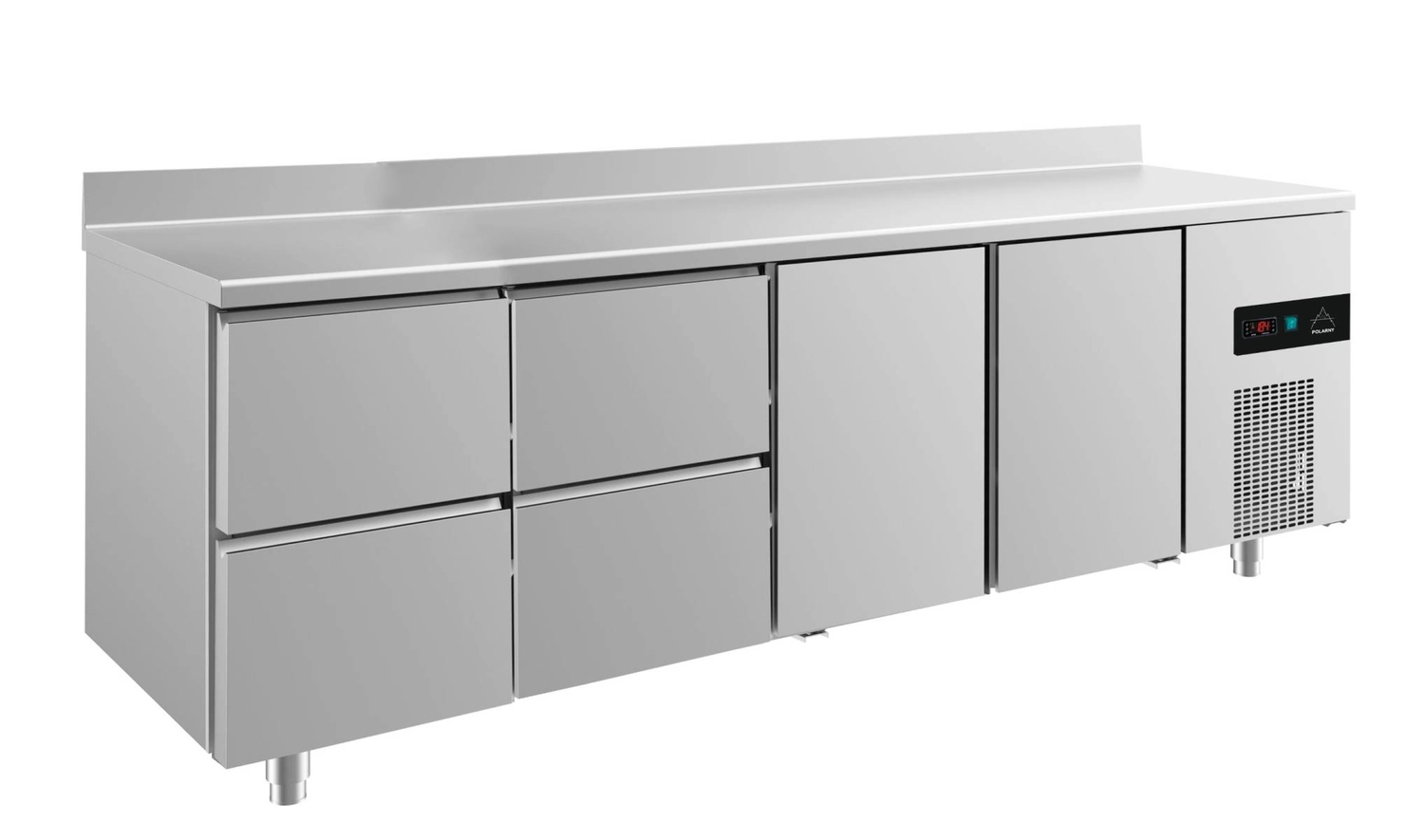 Bild von Kühltisch -2 bis +8°C 2330x700x850mm mit 2x Türen und 2x zwei Schubladen u. Aufkantung