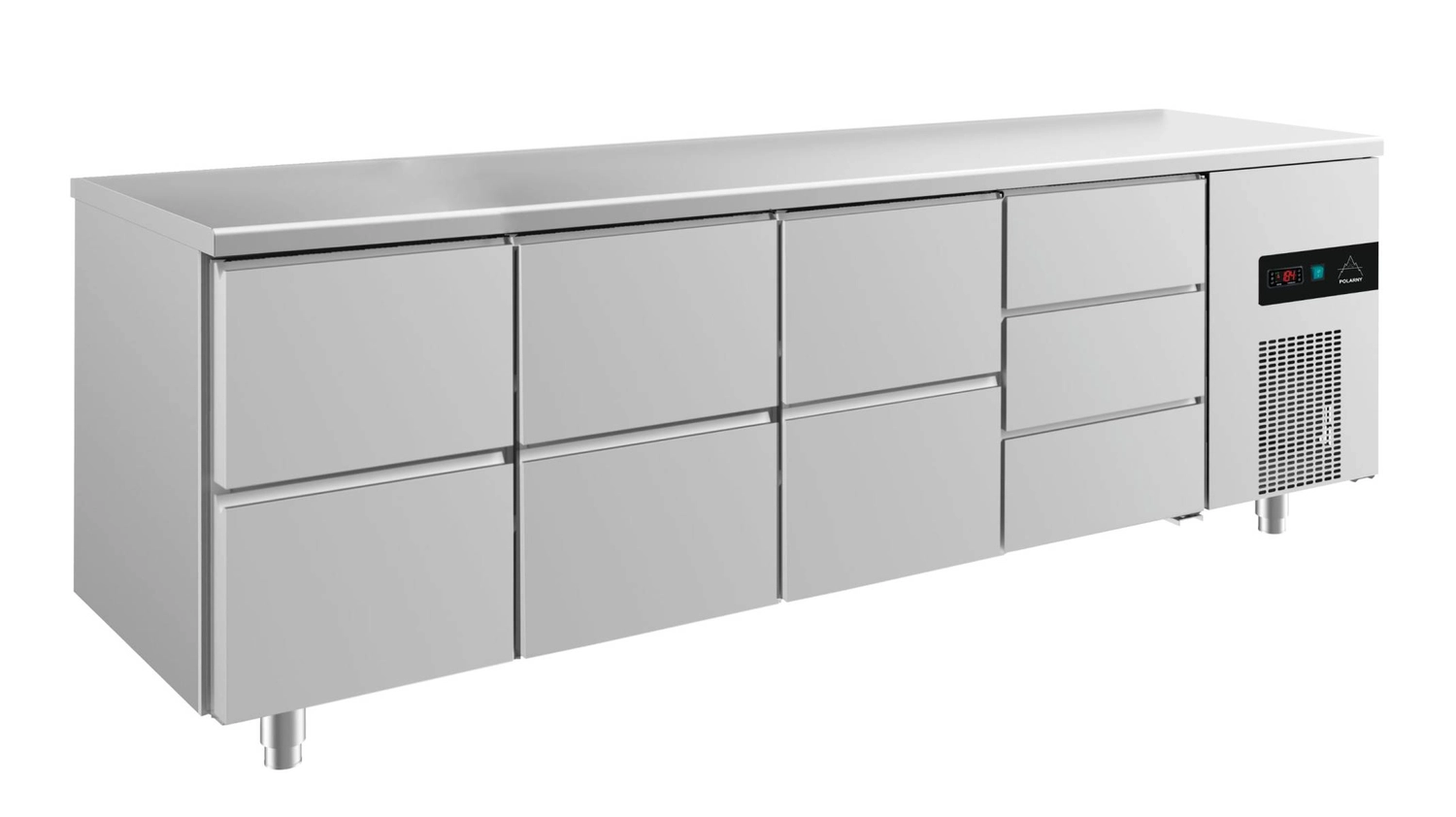 Bild von Kühltisch -2 bis +8°C 2330x700x850mm mit 3x zwei Schubladen und 1x drei Schubladen