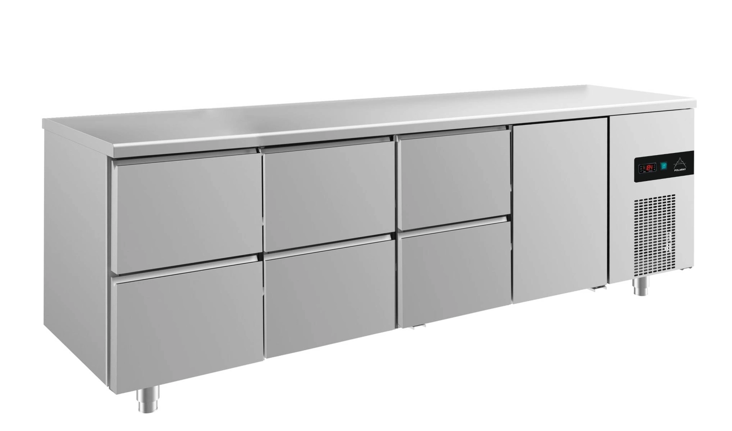 Bild von Kühltisch -2 bis +8°C 2330x700x850mm mit 1x Tür und 3x zwei Schubladen