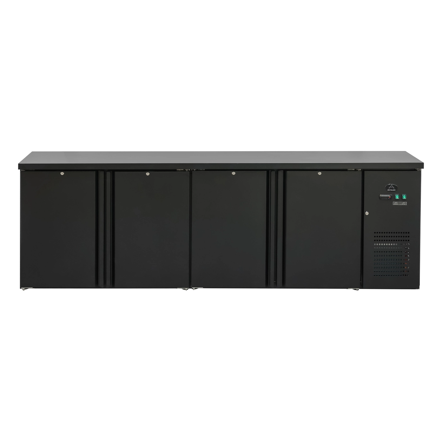 Bild von Flaschenkühltisch 600 Liter | Schwarz | 4 Türen | 2545 x 520 x 840 mm