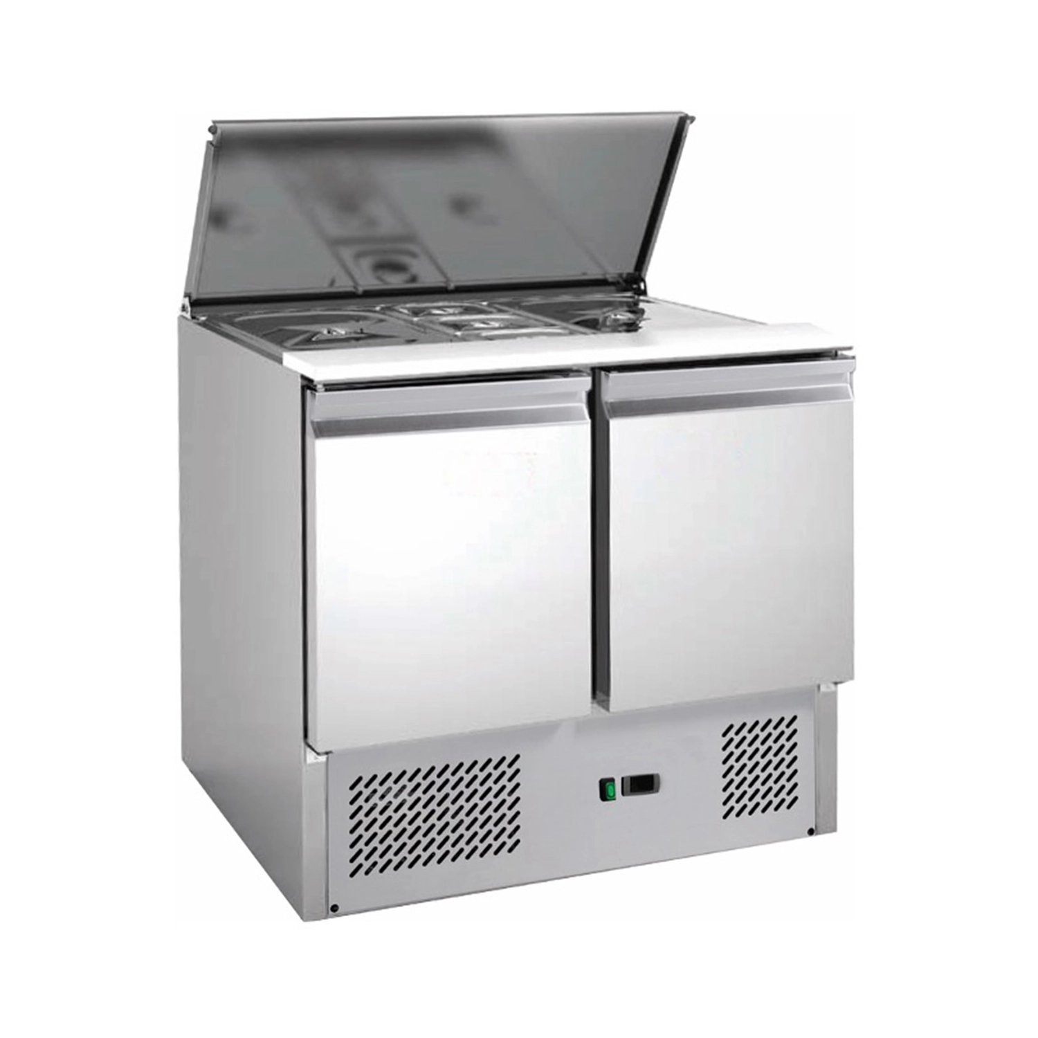 Bild von Saladette mit eingebauter Kühlung | 2 Türen | Volumen: 213 Liter | 900 x 700 x 875 mm