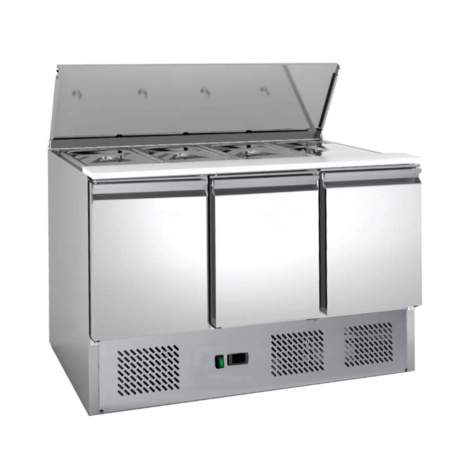 Bild von Saladette mit eingebauter Kühlung | 3 Türen | Volumen: 333 Liter | 1365 x 700 x 875 mm