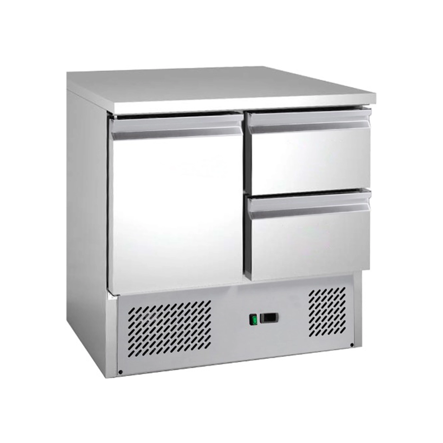 Bild von Saladette mit eingebauter Kühlung | 1 Tür + 2 Schubladen | Volumen: 147 Liter | 900 x 700 x 850 mm